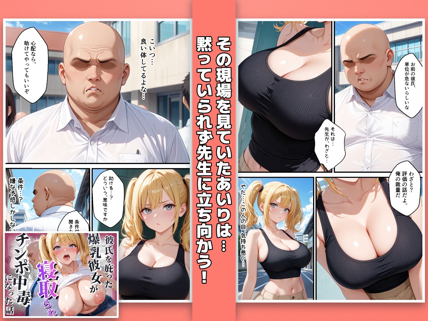 彼氏を庇った爆乳彼女が寝取られチンポ中毒になった話 サンプル3ページ目
