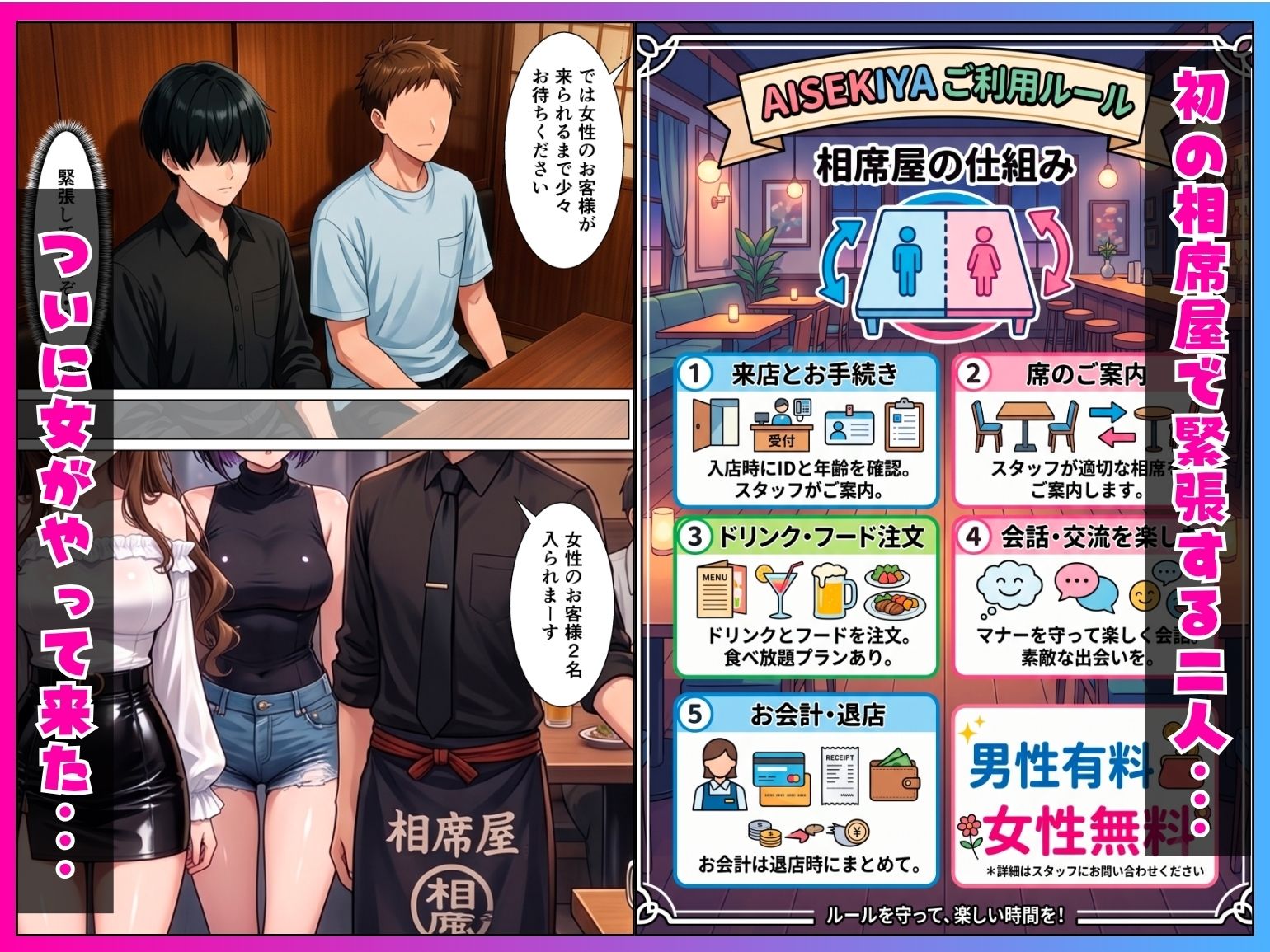 童貞陰キャの僕が相席居酒屋で出会ったクール系ギャルとあざと系ギャルに中出しセックスした話 サンプル2ページ目