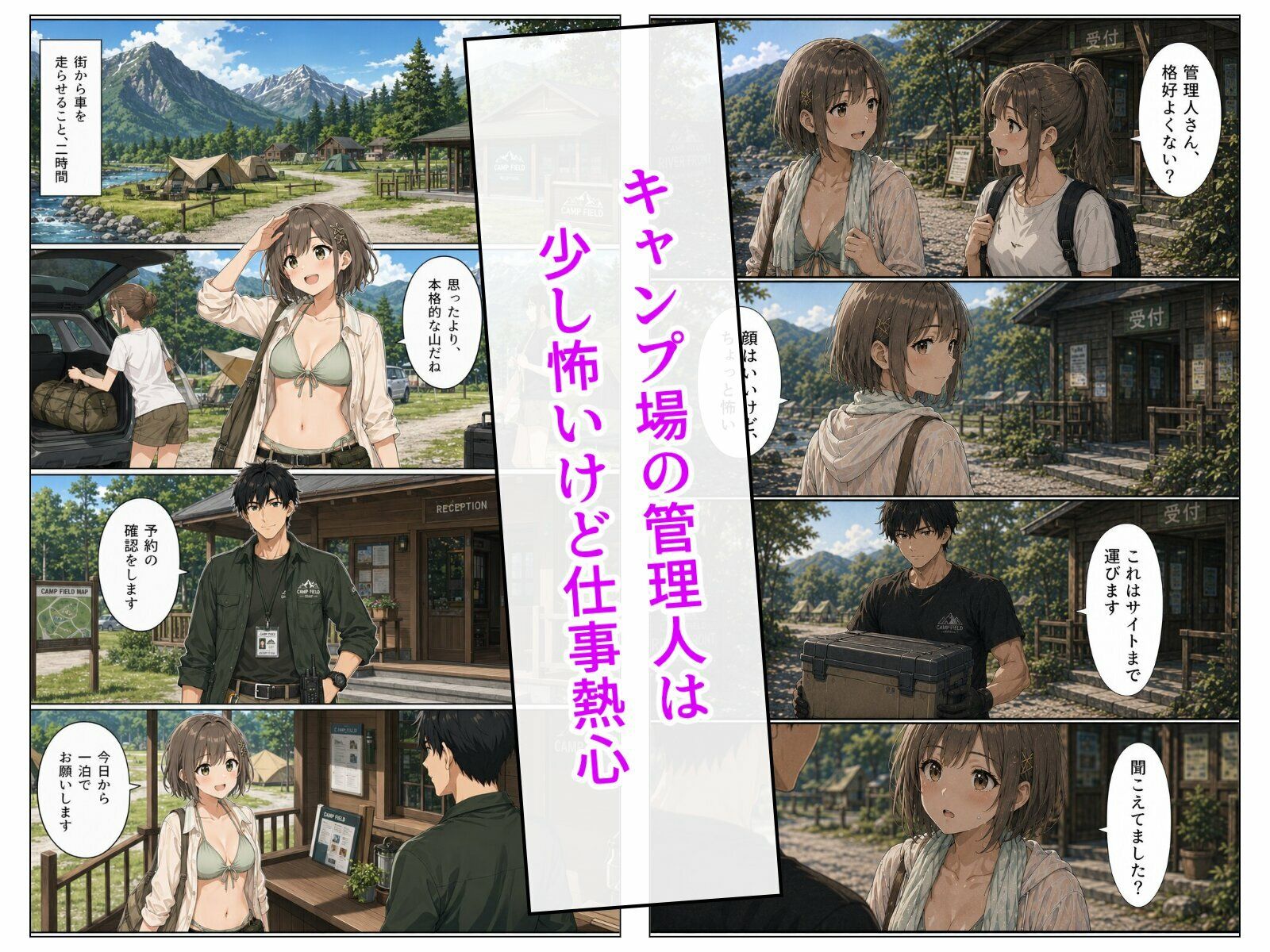 川遊びのあと、管理人さんと。 サンプル2ページ目