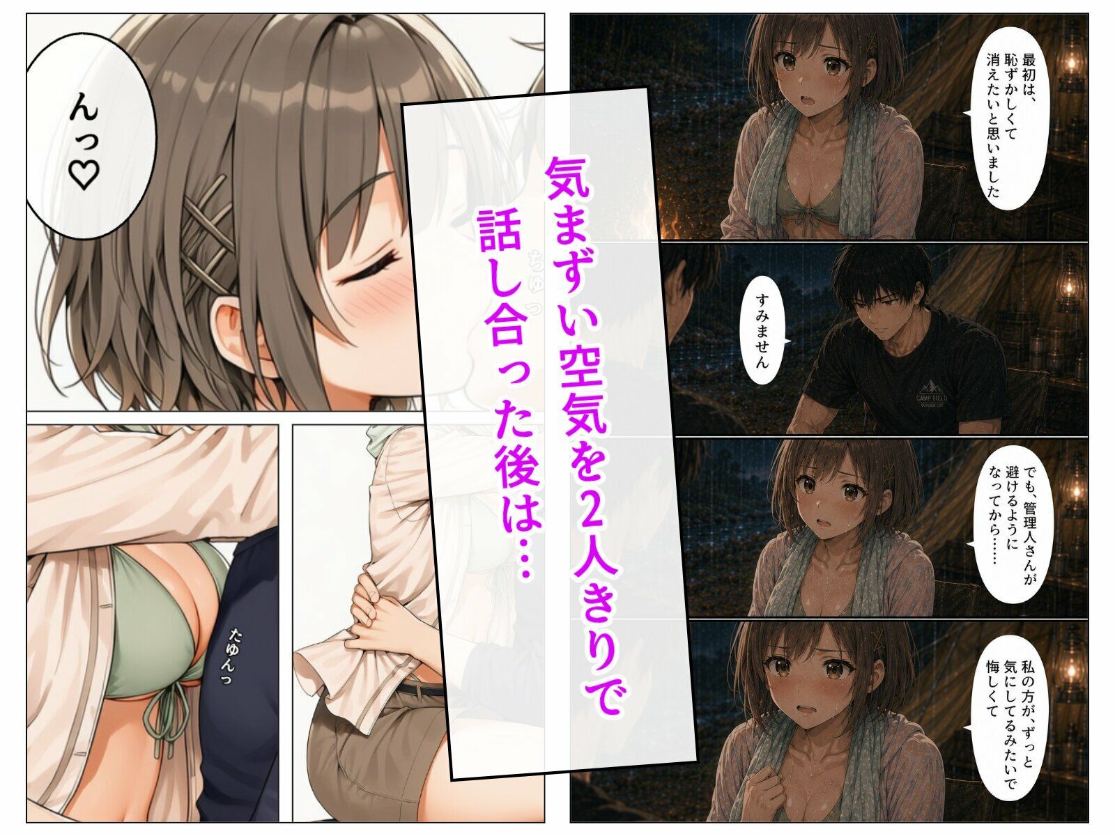 川遊びのあと、管理人さんと。 サンプル5ページ目