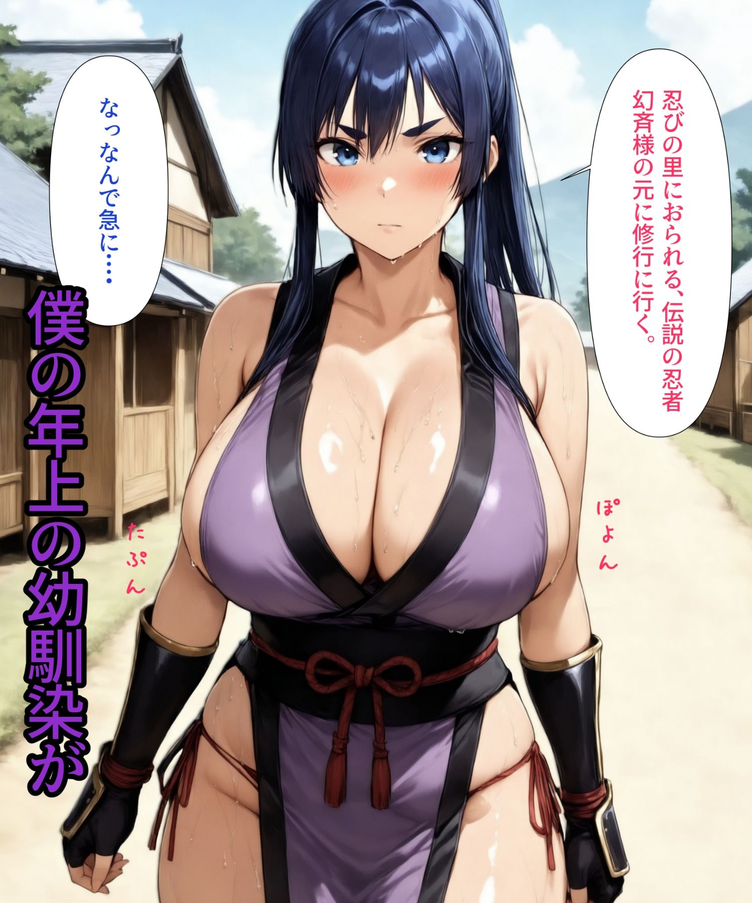 くノ一どすけべ修行  爆乳幼馴染の巻 サンプル1ページ目