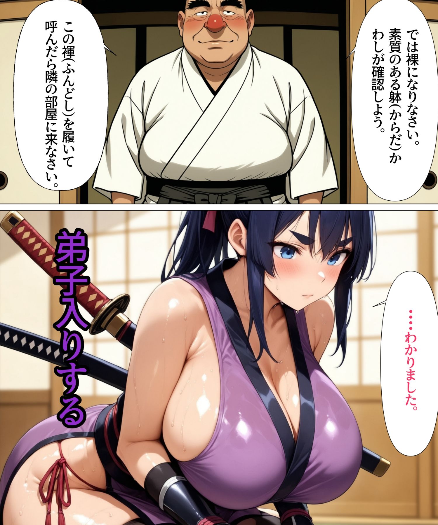 くノ一どすけべ修行  爆乳幼馴染の巻 サンプル3ページ目