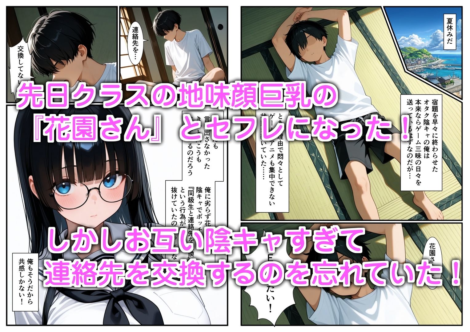 クラスの地味顔巨乳とセフレになった2 〜お家エッチ編〜 サンプル1ページ目