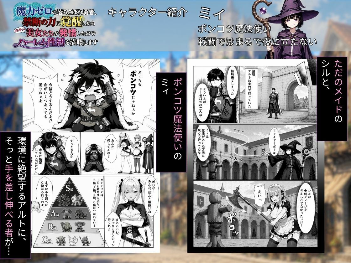 魔力ゼロの落ちこぼれ勇者、禁断の力に覚醒したらパーティの美女たちが発情したのでハーレム性活を満喫します サンプル3ページ目