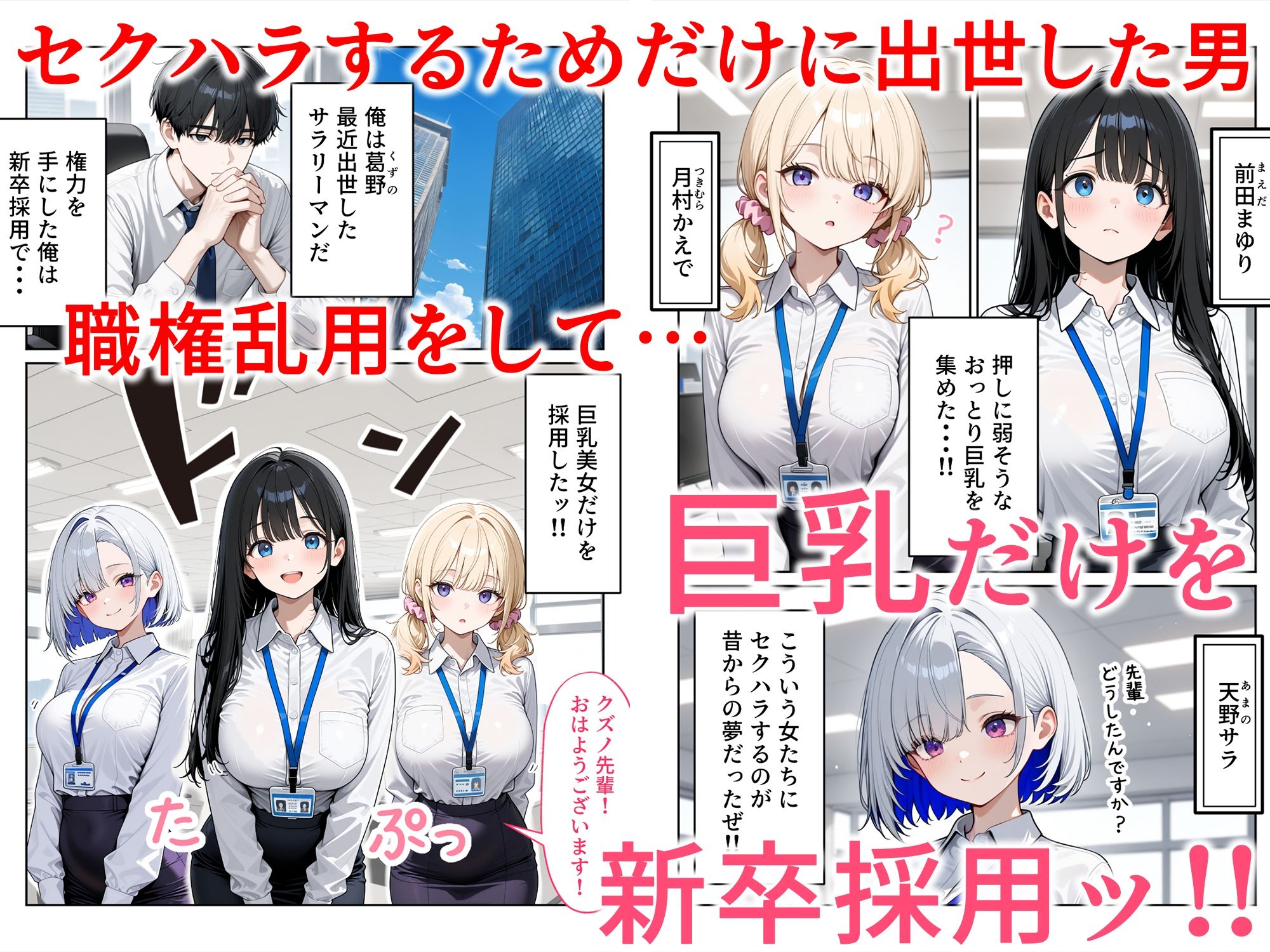 昼休みに抜いてくれる新卒OLちゃん！巨乳だけ採用してセクハラ祭り！ サンプル1ページ目