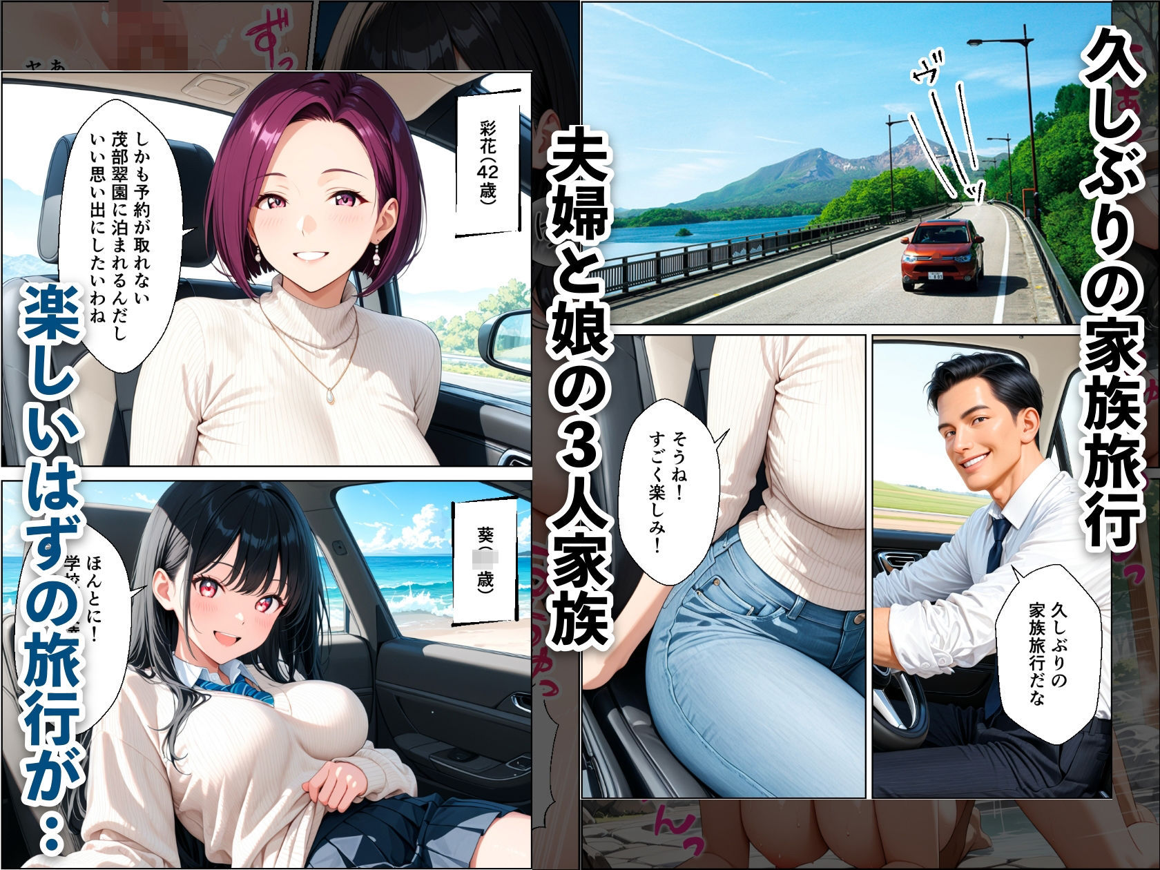 孕ませ温泉 〜元セフレの人妻と娘を堕とす温泉旅行〜 サンプル1ページ目