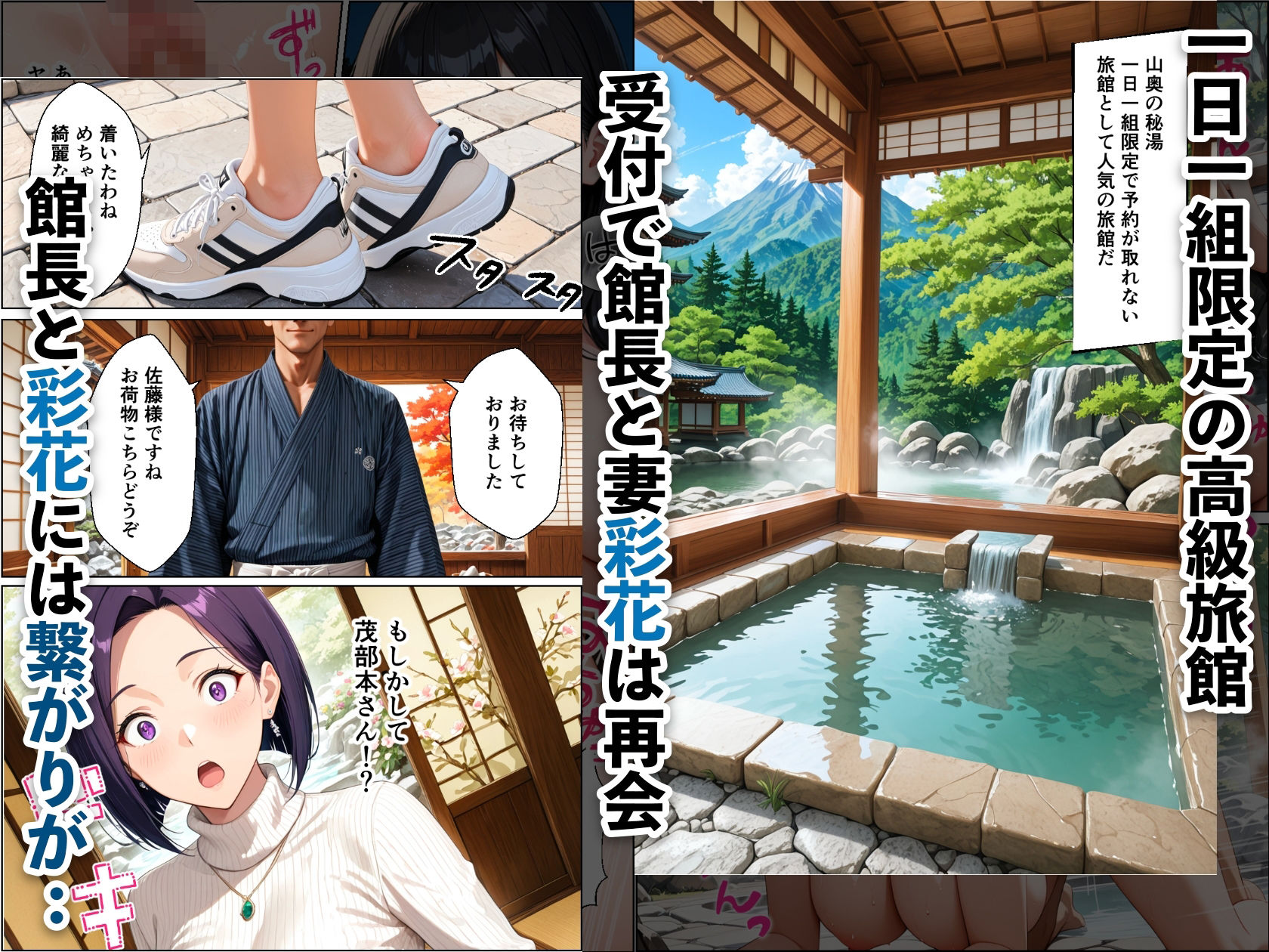 孕ませ温泉 〜元セフレの人妻と娘を堕とす温泉旅行〜 サンプル2ページ目