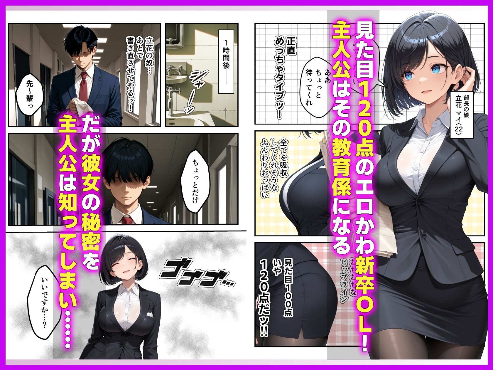 見た目120点の後輩新卒OLを教育するはずが逆に射精管理された サンプル1ページ目