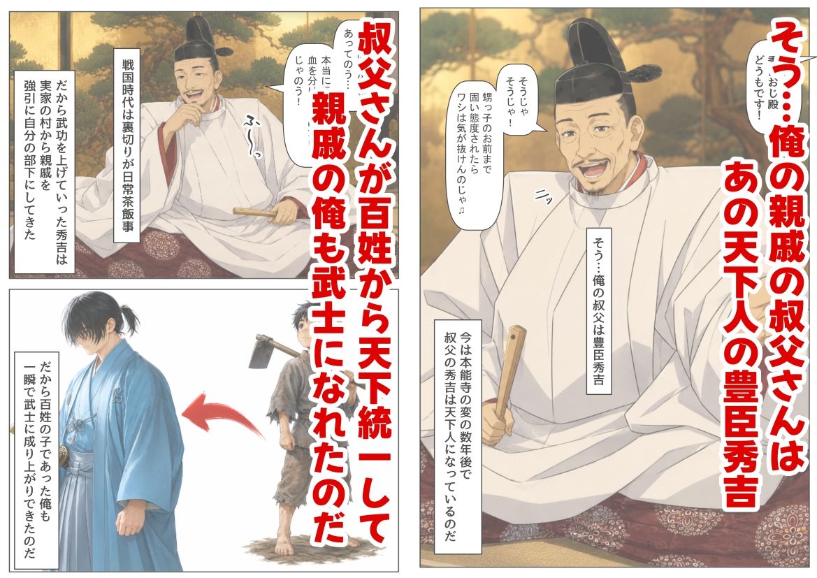 豊臣親戚！  〜秀吉の親戚に転生した〜 サンプル2ページ目
