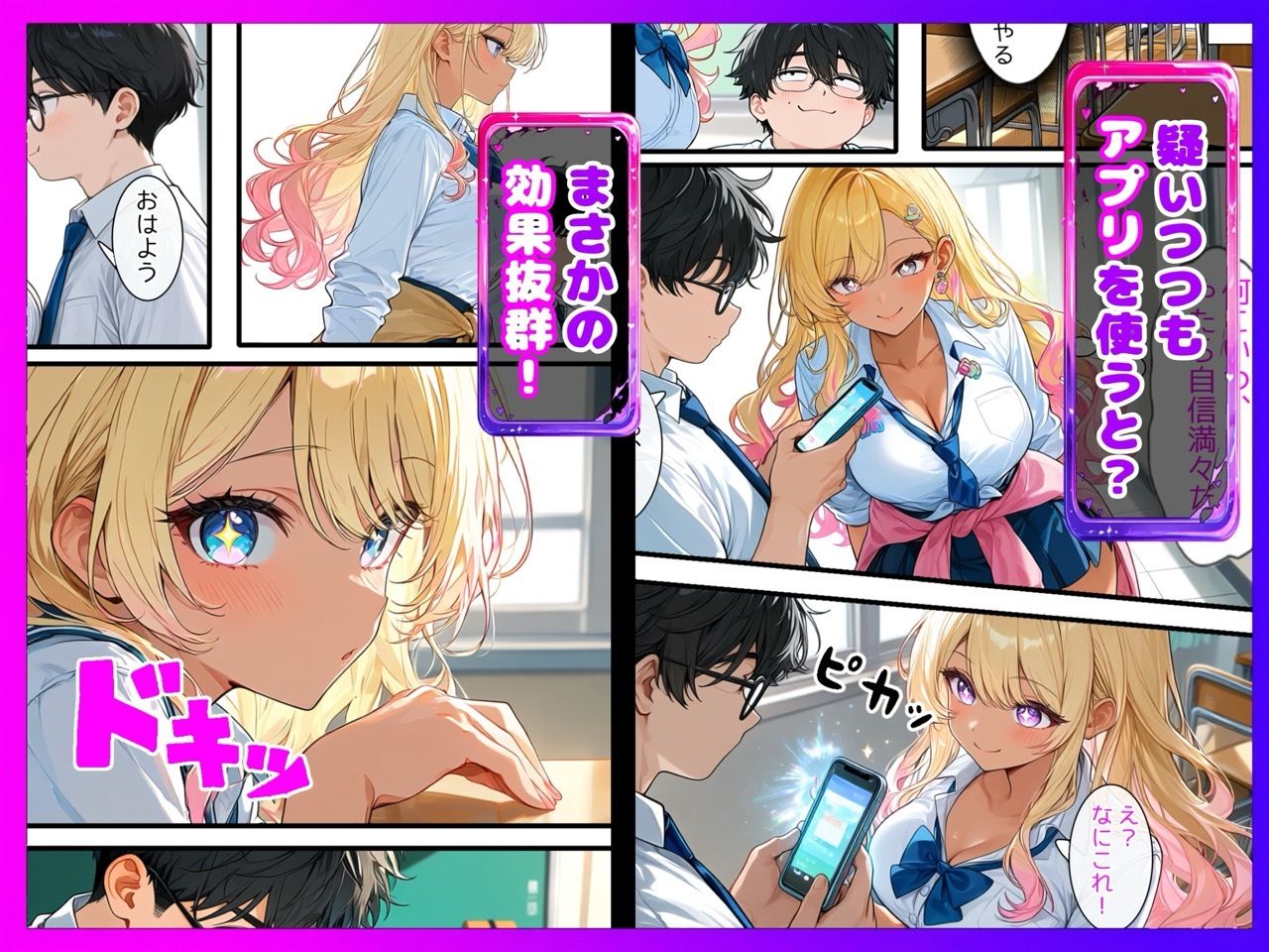 【陰キャ逆転】記憶操作アプリでいじめっ子の巨乳ギャルと清楚系を完堕ちわからせする話 サンプル4ページ目