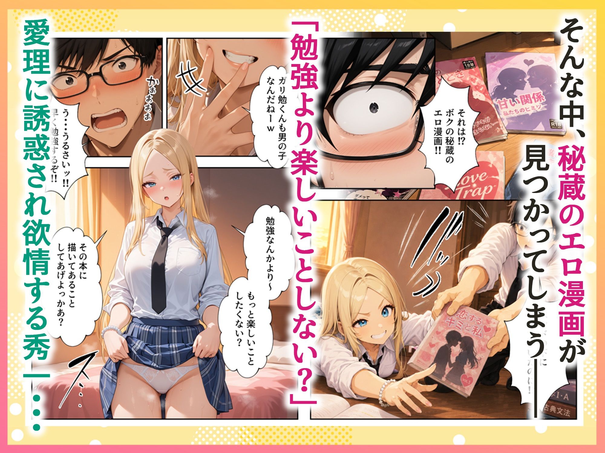 勉強嫌いな1軍ギャル達とデカチンがり勉くん サンプル3ページ目
