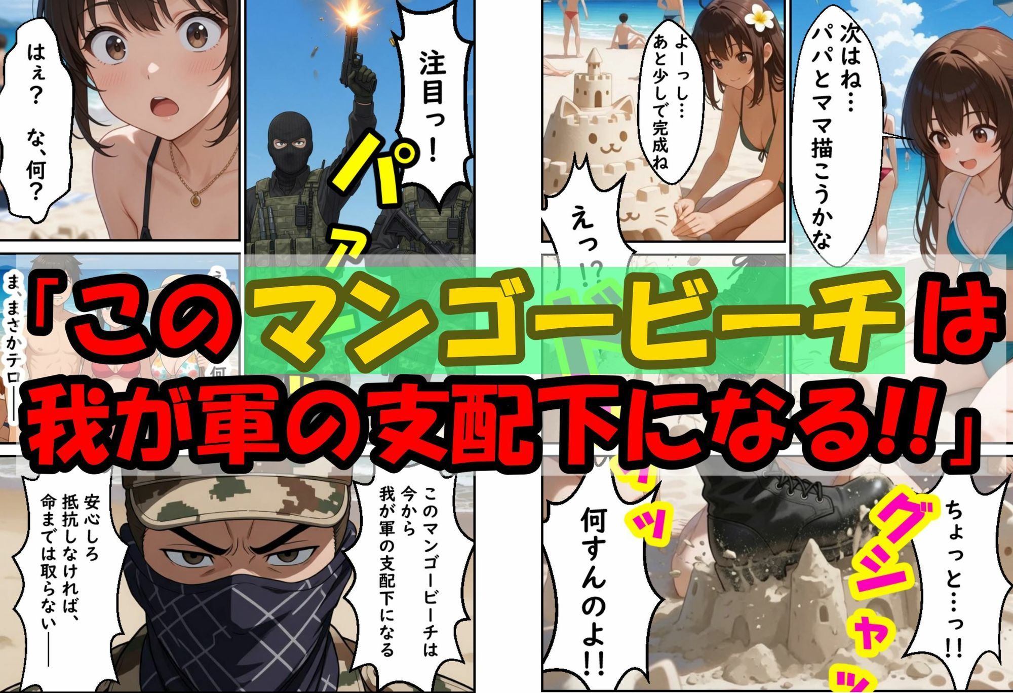 僕の新妻が海に押し寄せたテロリストに犯●れる訳がない サンプル2ページ目