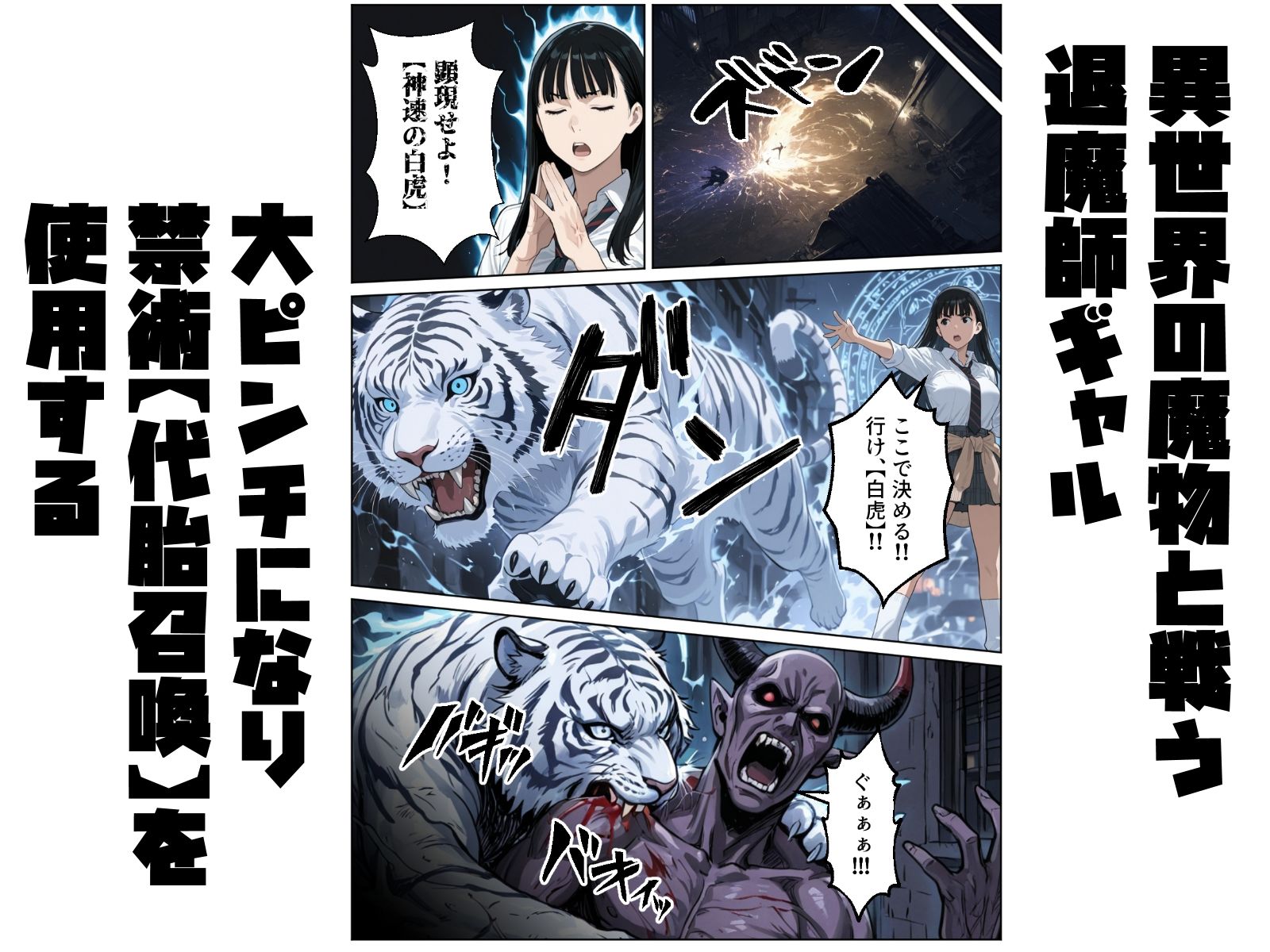 退魔師ギャルが詠唱ミスでキモオジのママになる話 サンプル2ページ目