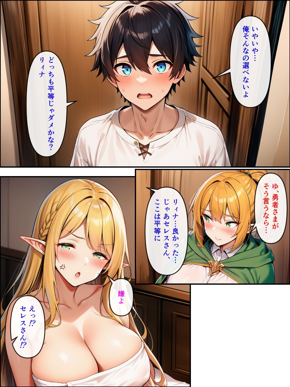 異世界転生して美人巨乳エルフ親子とらぶらぶセックスする話3 〜ハーレム編〜 サンプル6ページ目