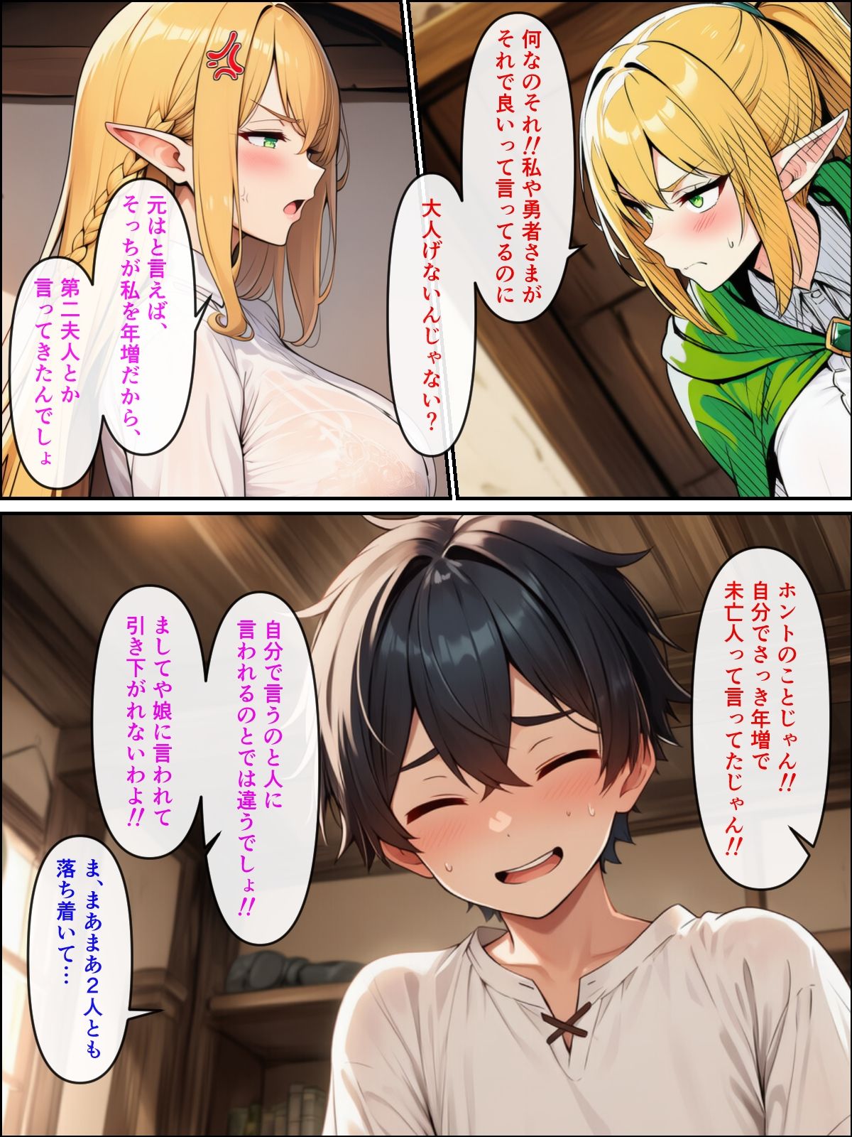 異世界転生して美人巨乳エルフ親子とらぶらぶセックスする話3 〜ハーレム編〜 サンプル8ページ目