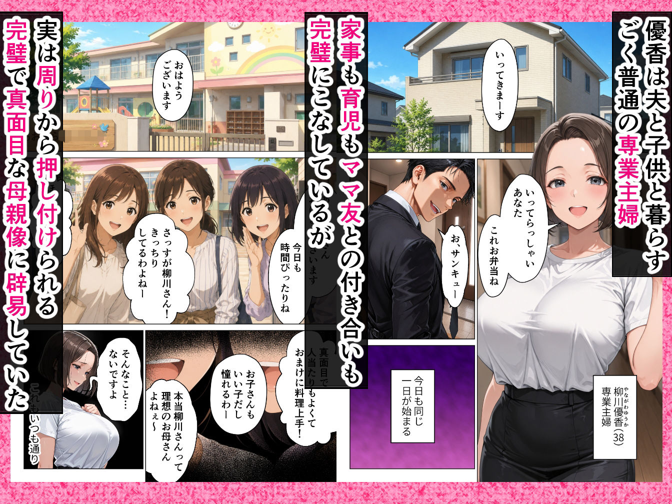 パパ友に弱みを握られ嫌々だったはずなのにデカチンの虜になって中出し懇願してしまいました サンプル1ページ目