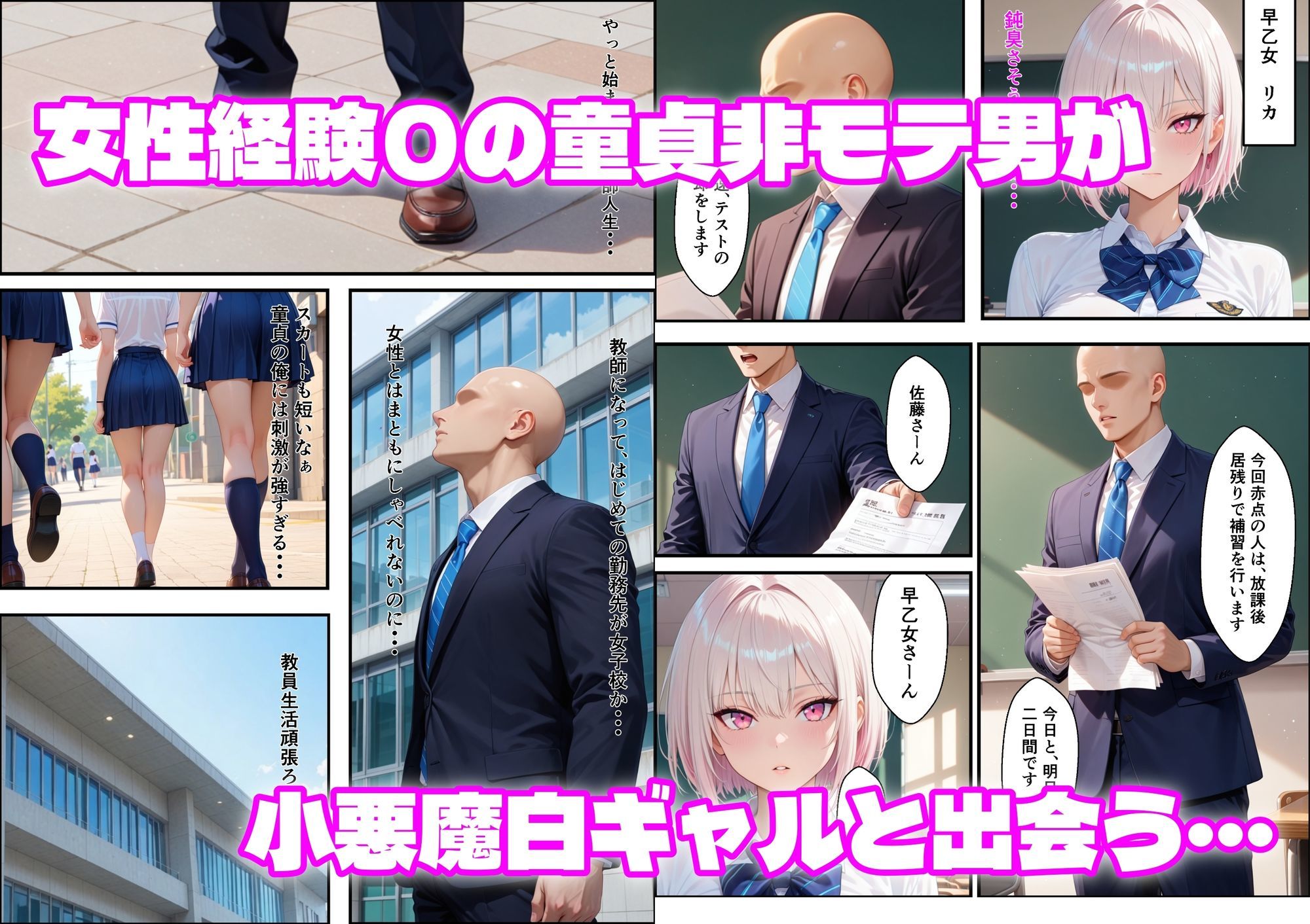 童貞非モテ教師の俺が、小悪魔白ギャルに射精管理される話 サンプル1ページ目