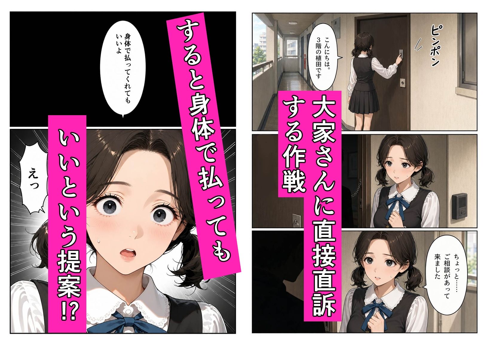 家賃が払えない人妻NTR物語〜からだで払ってくれてもいいよ〜 サンプル2ページ目
