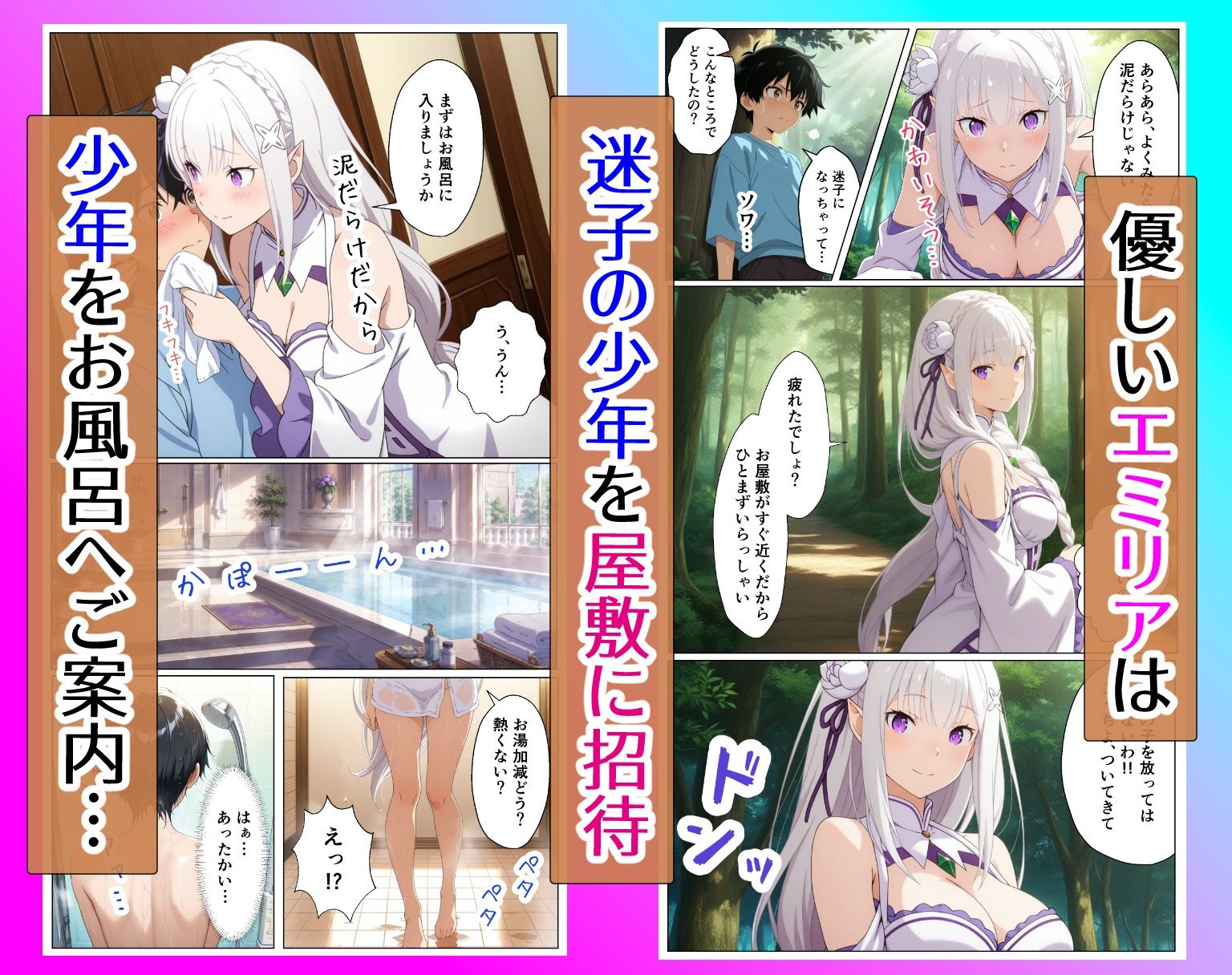 森で迷った僕を拾ったのはエ〇リアとレ〇でした〜屋敷で始まる種付け三昧の夏休み〜 サンプル2ページ目