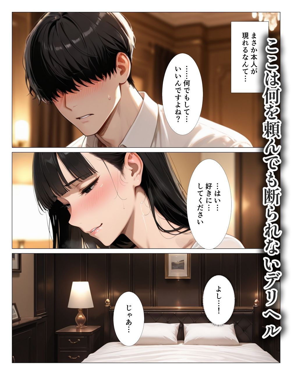 クール系上司がデリヘル嬢だったので爆乳吸って中出しした話 サンプル3ページ目