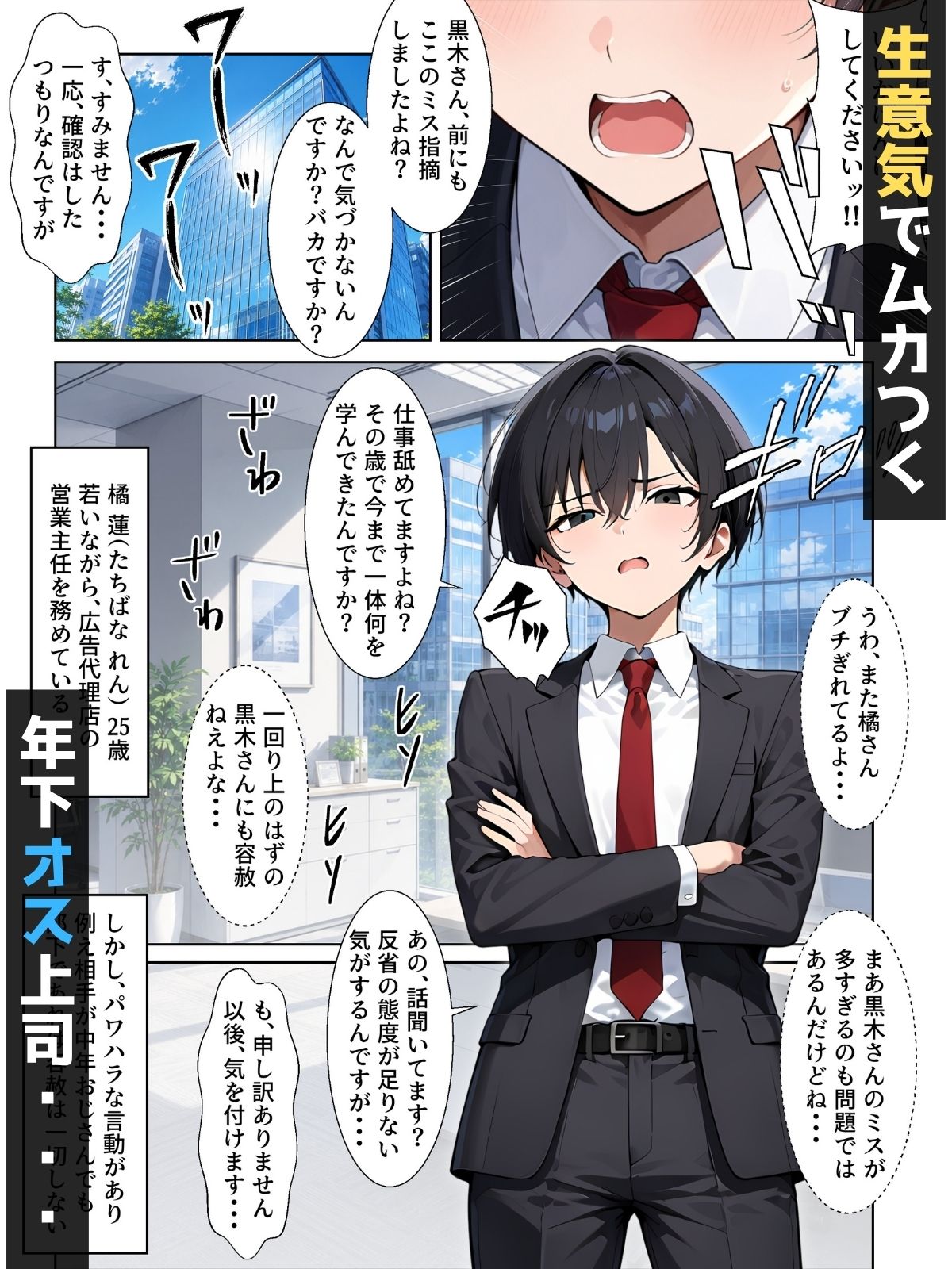 【男の娘×催●】〜Z世代のムカつく年下オス上司を常識改変〜 サンプル1ページ目
