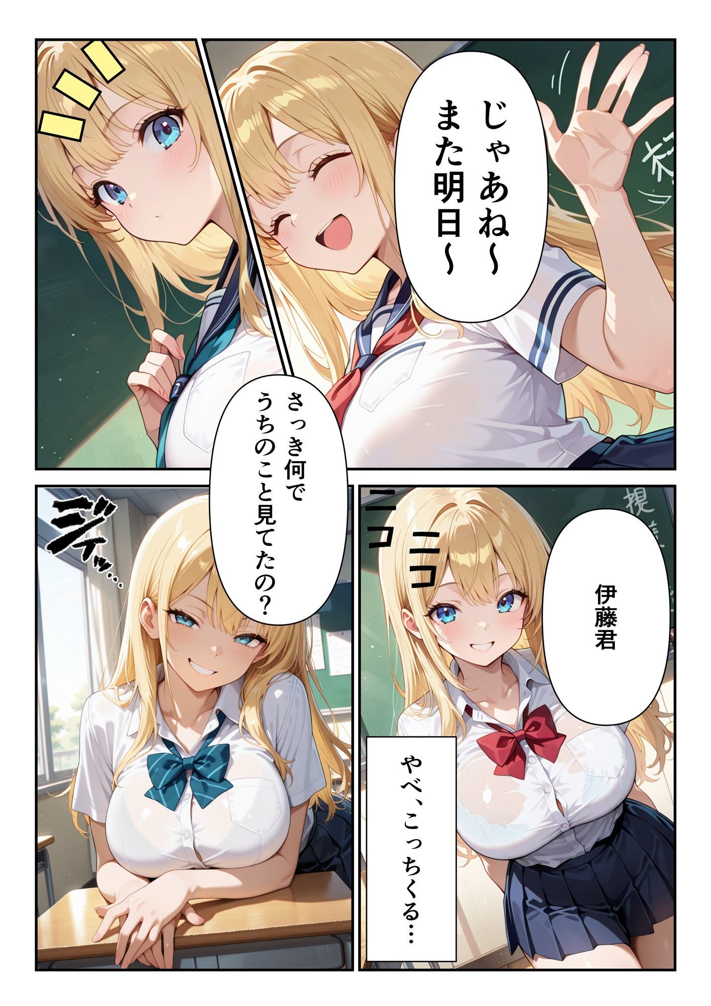 クラスの金髪ギャルが性欲モンスターだった サンプル4ページ目