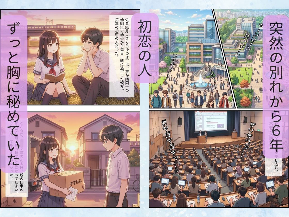 止まない雨と、終わらない初恋。〜大学生になった幼馴染と結ばれる夜〜 サンプル4ページ目