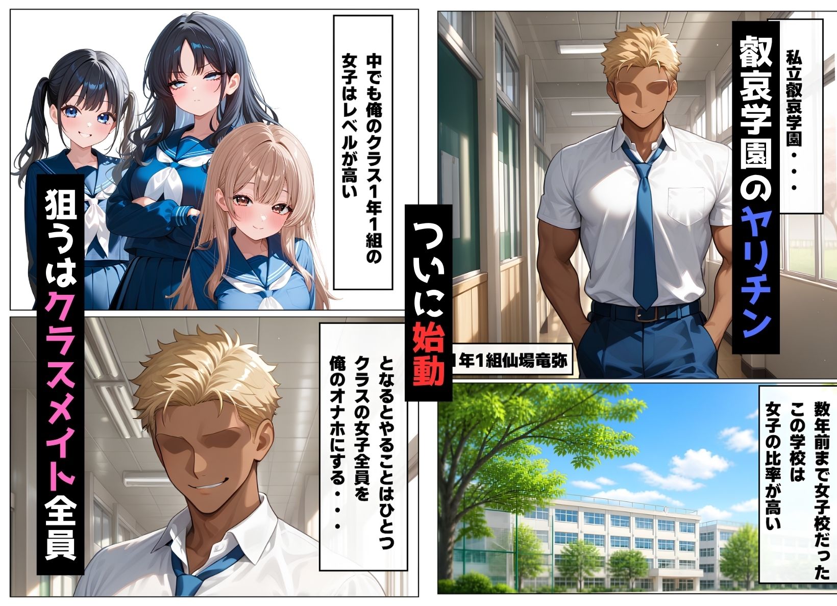 仙場の野望〜クラスの女子を全員俺のモノにするまで〜 サンプル1ページ目