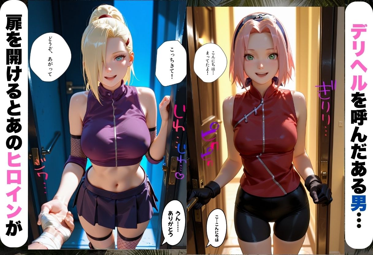 変身着せ替えデリヘルで激かわヒロインと濃厚中出しセックスした話ナ〇ト編 サンプル1ページ目