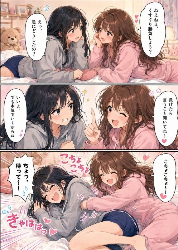 くすぐりあいっこ  レズの親友に我慢ゲームの敗者は拘束されて・・・ サンプル8ページ目