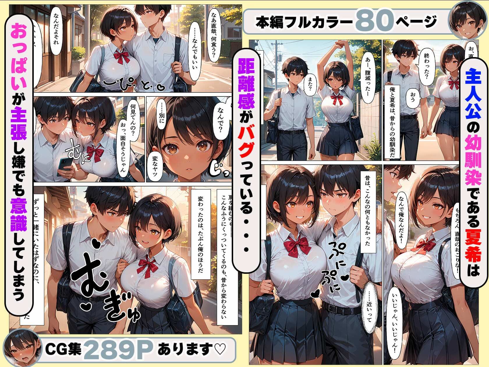 ボーイッシュな幼馴染とラッキーハプニングで初めてのイチャラブSEX サンプル3ページ目