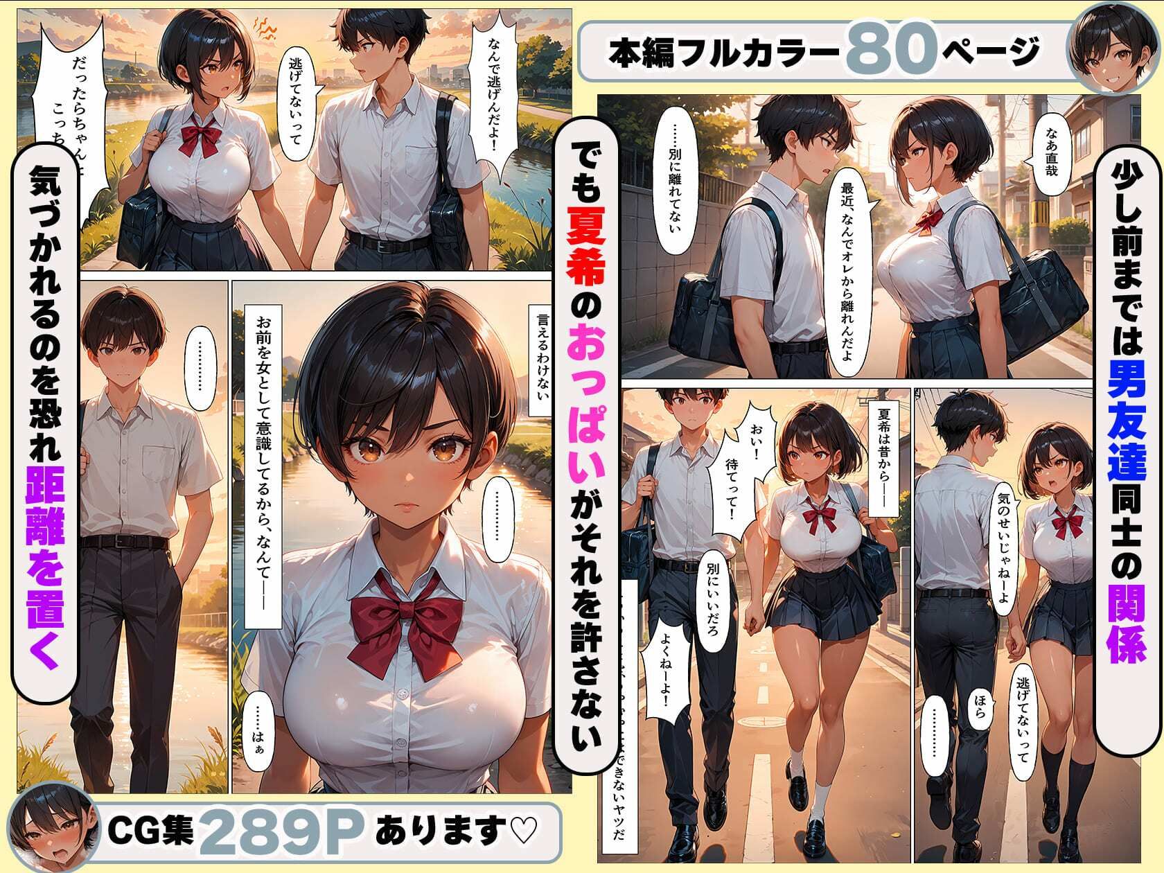 ボーイッシュな幼馴染とラッキーハプニングで初めてのイチャラブSEX サンプル4ページ目