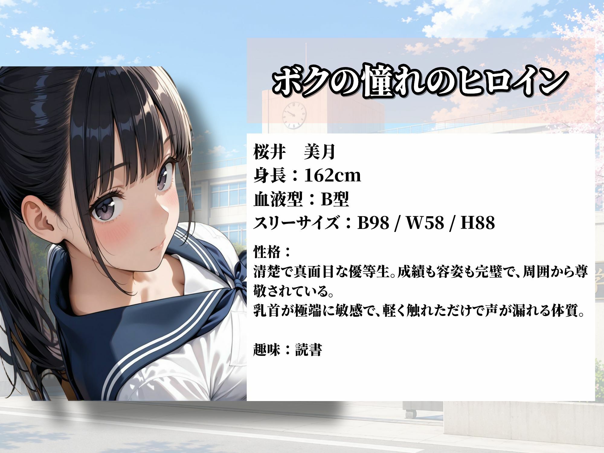 童貞のボクが大好きな優等生ヒロインを目の前で校長に弱みを握られNTRされた話 サンプル1ページ目