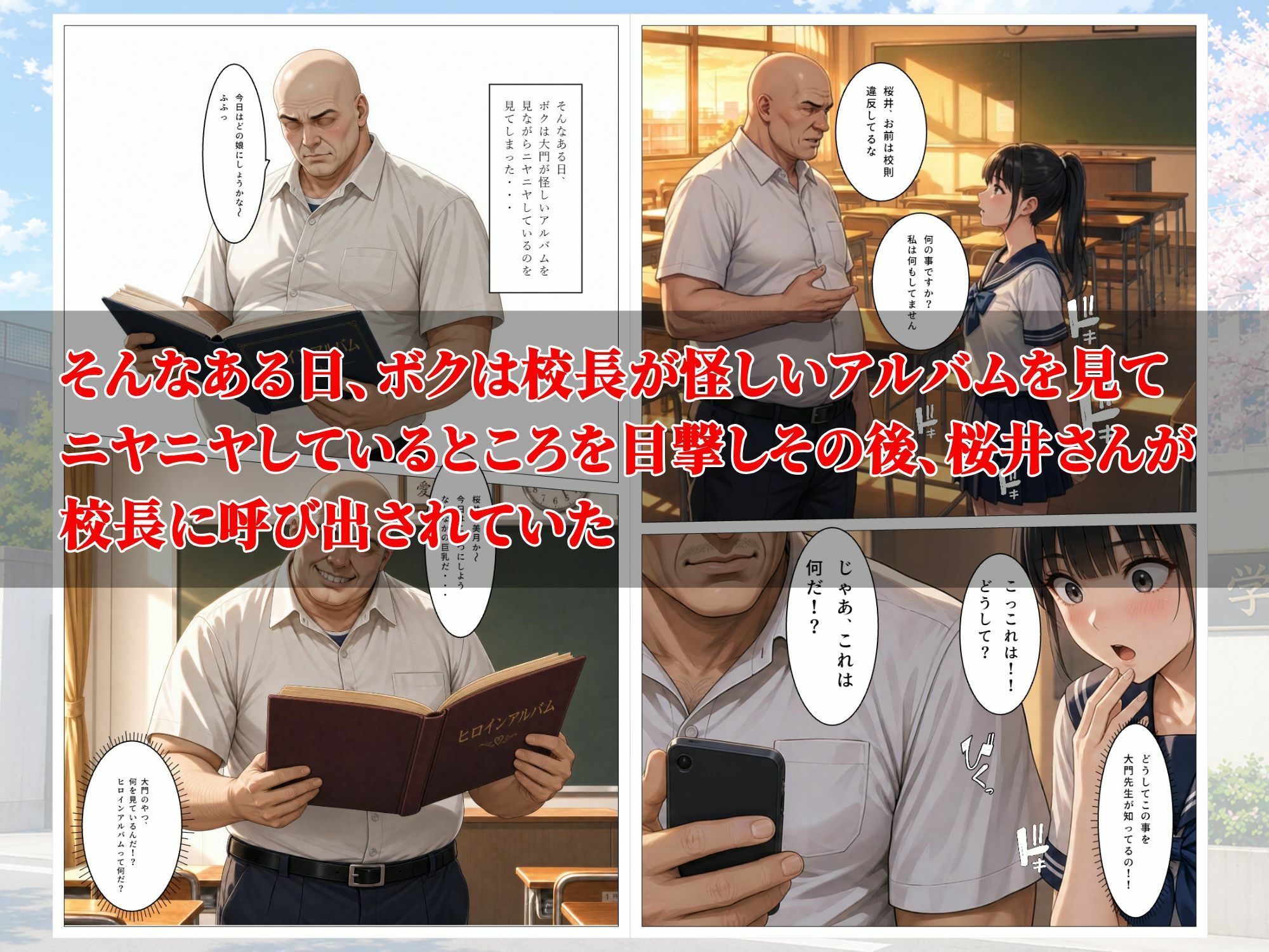 童貞のボクが大好きな優等生ヒロインを目の前で校長に弱みを握られNTRされた話 サンプル3ページ目