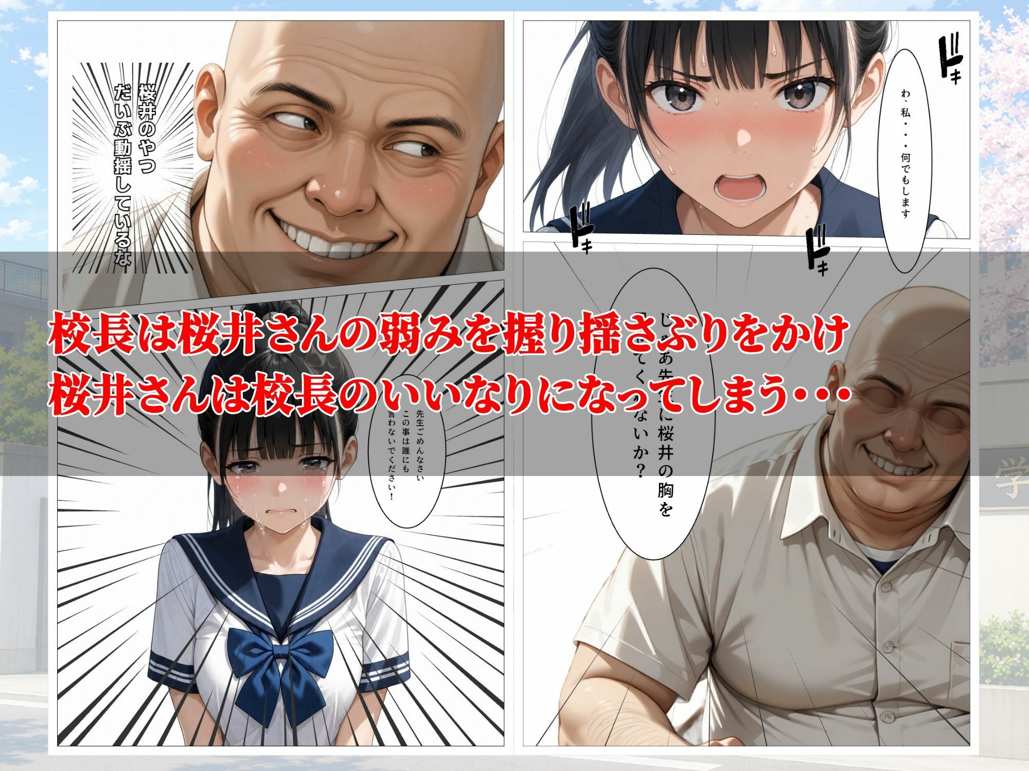 童貞のボクが大好きな優等生ヒロインを目の前で校長に弱みを握られNTRされた話 サンプル4ページ目
