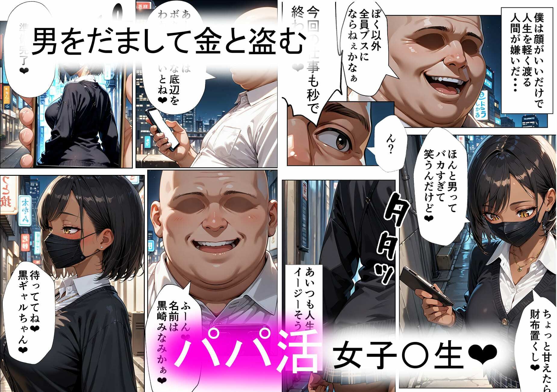 パパ活黒ギャルを人格排泄 サンプル1ページ目