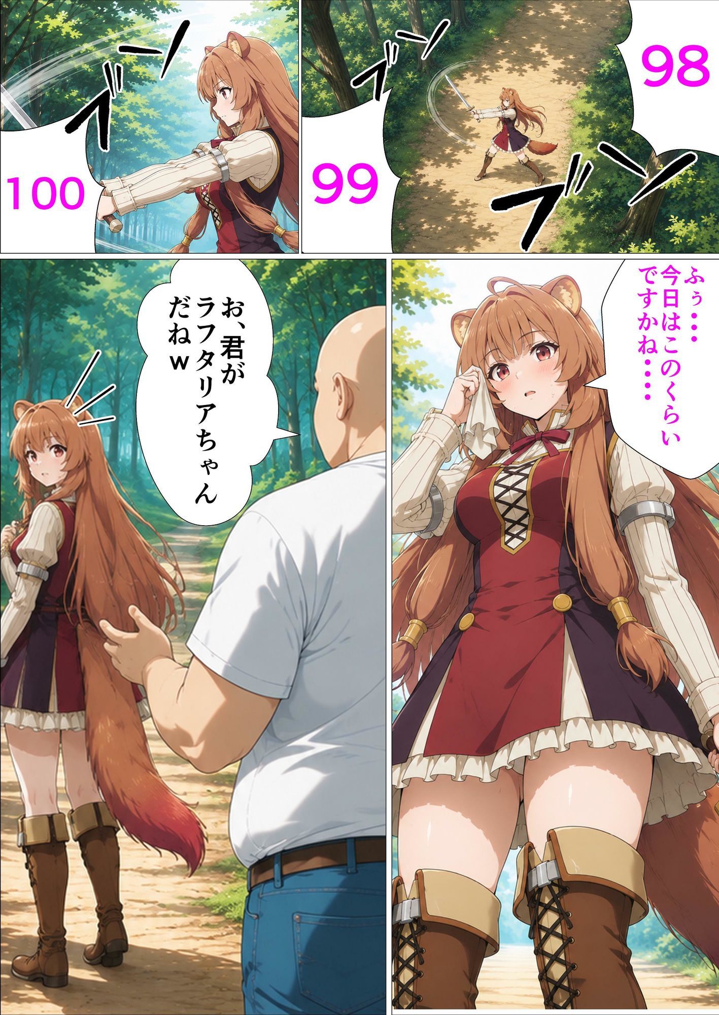 盾の勇者といじられた彼女たち サンプル1ページ目