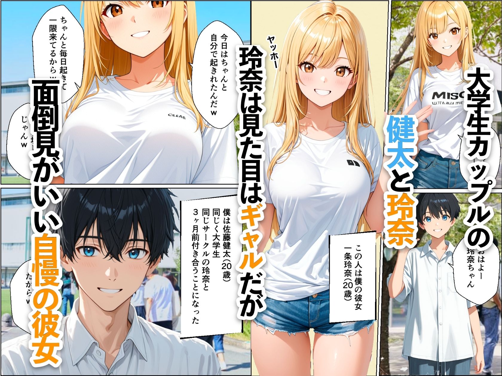 水着デート中の大好きな彼女を目の前で寝取られた話 サンプル1ページ目