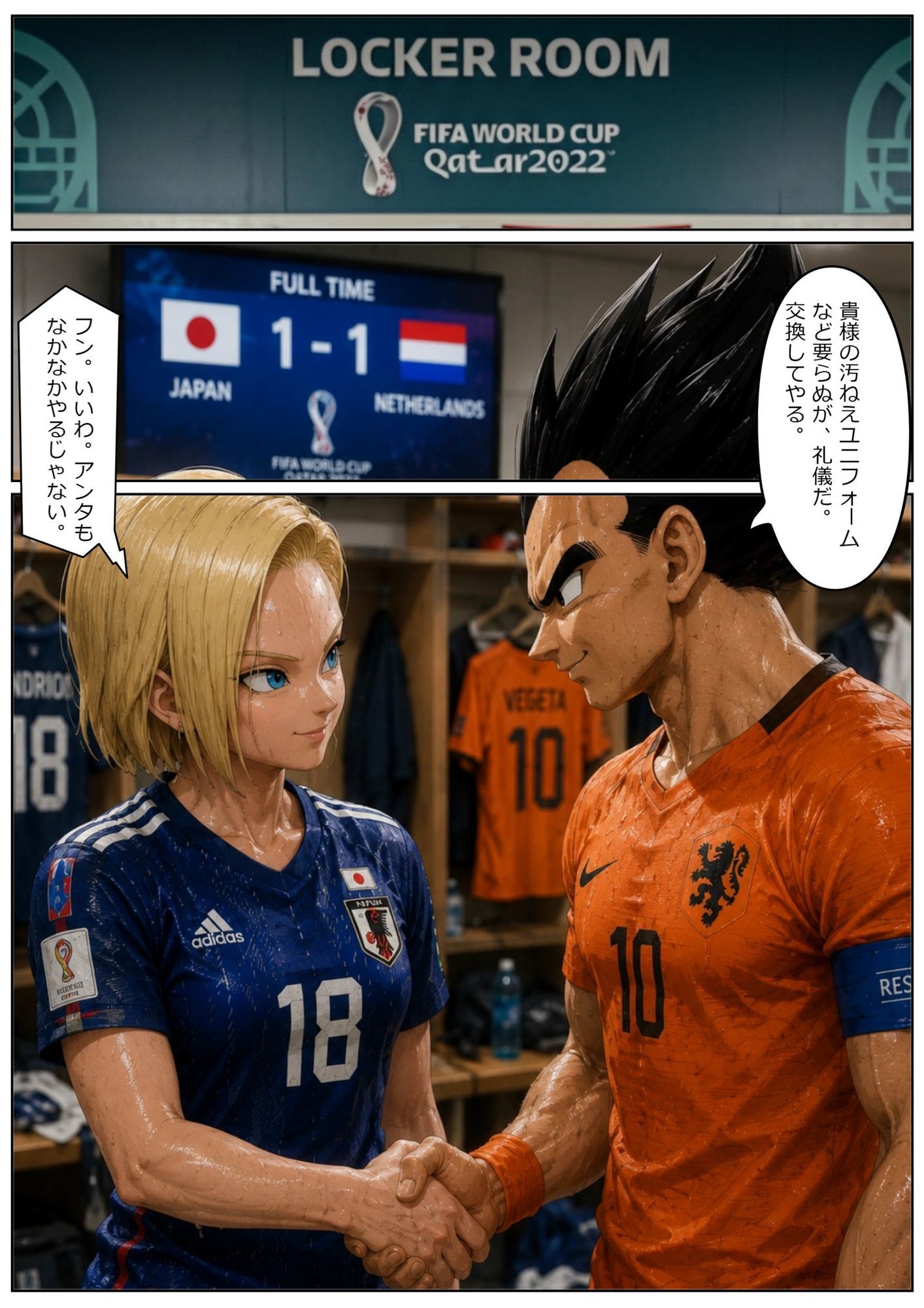 【総集編120枚超】18号×ベジータ 禁断ロッカールーム 1〜3完全収録 プライドを賭けた汗だく即ハメ サンプル3ページ目