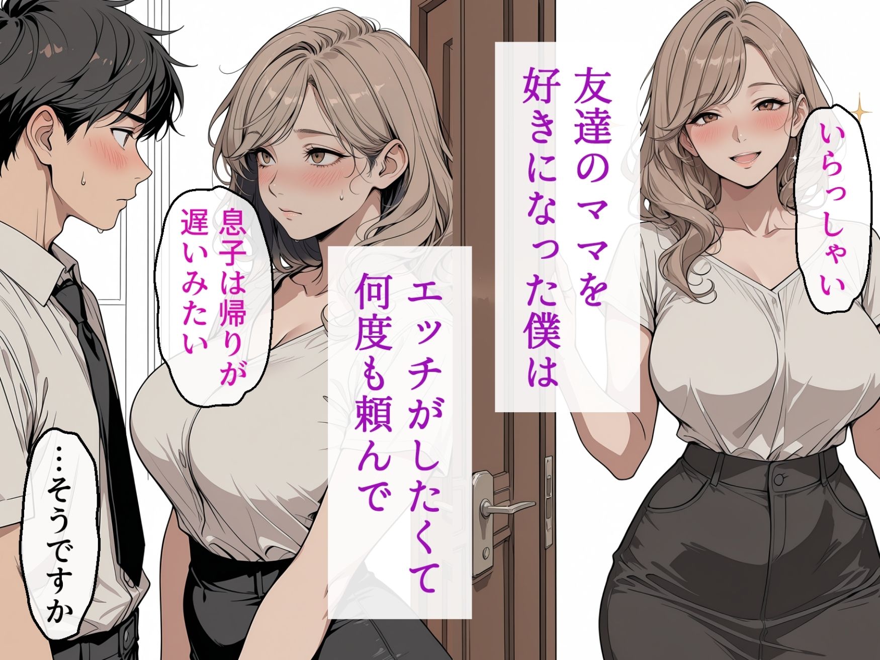 友達のママが僕のデカチンでイキまくった話 サンプル2ページ目
