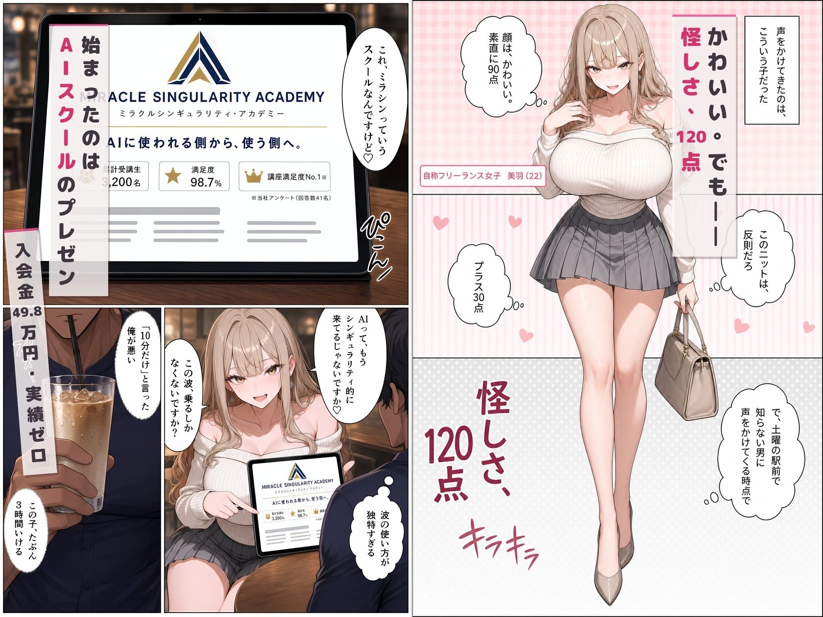 マルチ勧誘の港区女子に「入会するからエッチさせて」と返してみた サンプル2ページ目