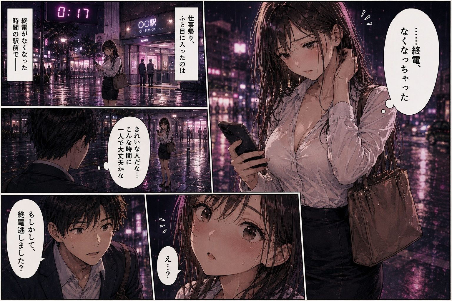 終電を逃した美女をナンパしてみた。 〜「帰れなくなっちゃった」彼女との長い夜〜 サンプル1ページ目