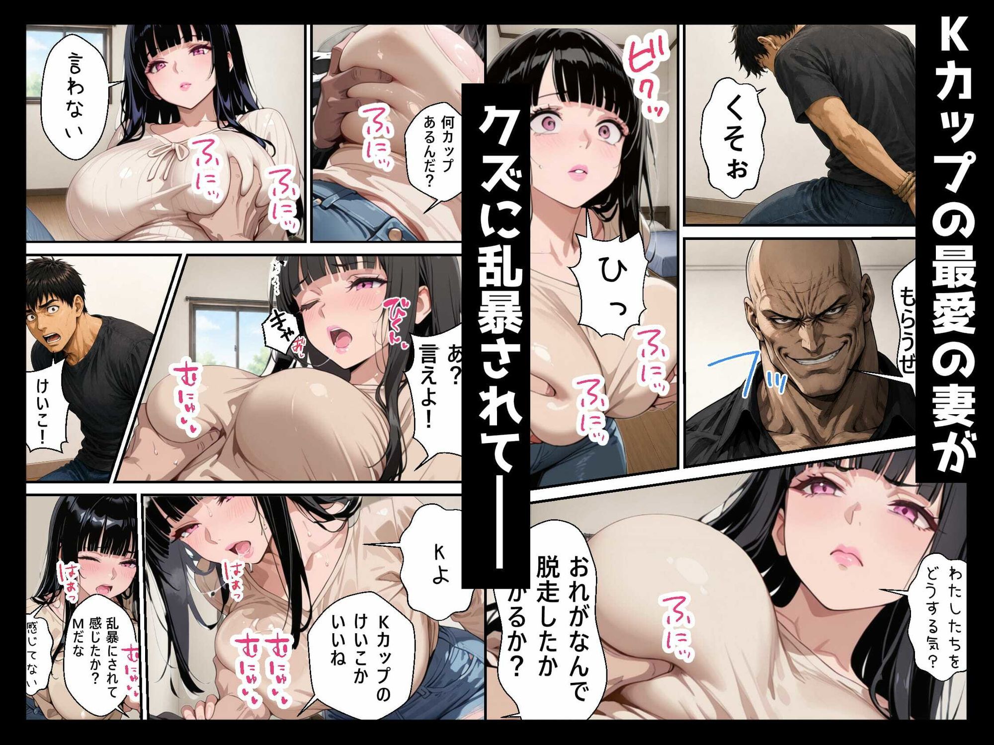 脱走した死刑囚に巨乳コスプレイヤームチムチ妻（24）をNTRオナホにされました サンプル2ページ目