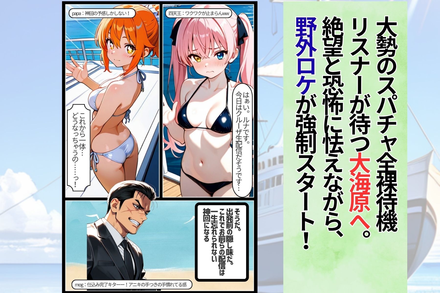 野外クルーザーで生配信したらダブルで雌堕ちさせられました サンプル5ページ目