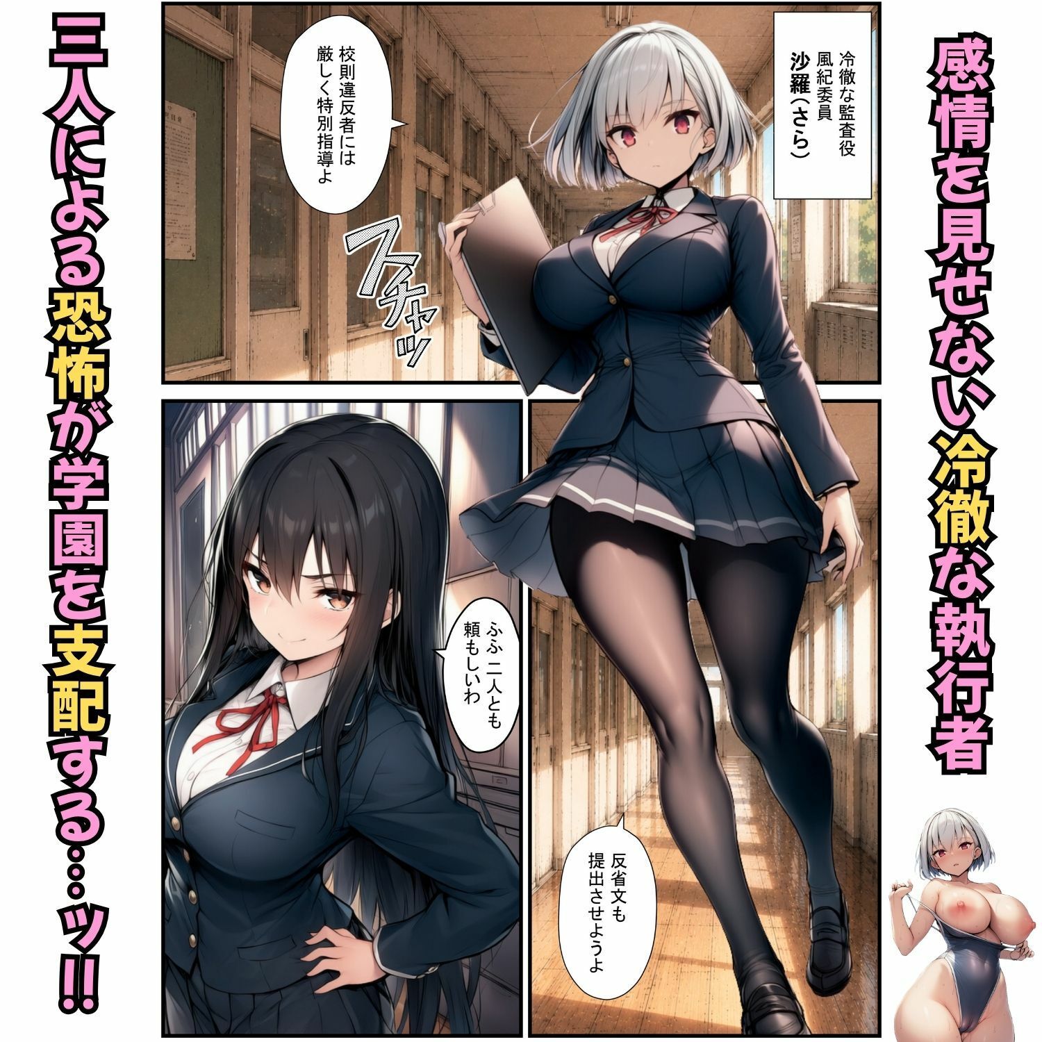 むっつり風紀委員が本性全開！過激コスプレでアヘ堕ち中出しハーレム サンプル3ページ目