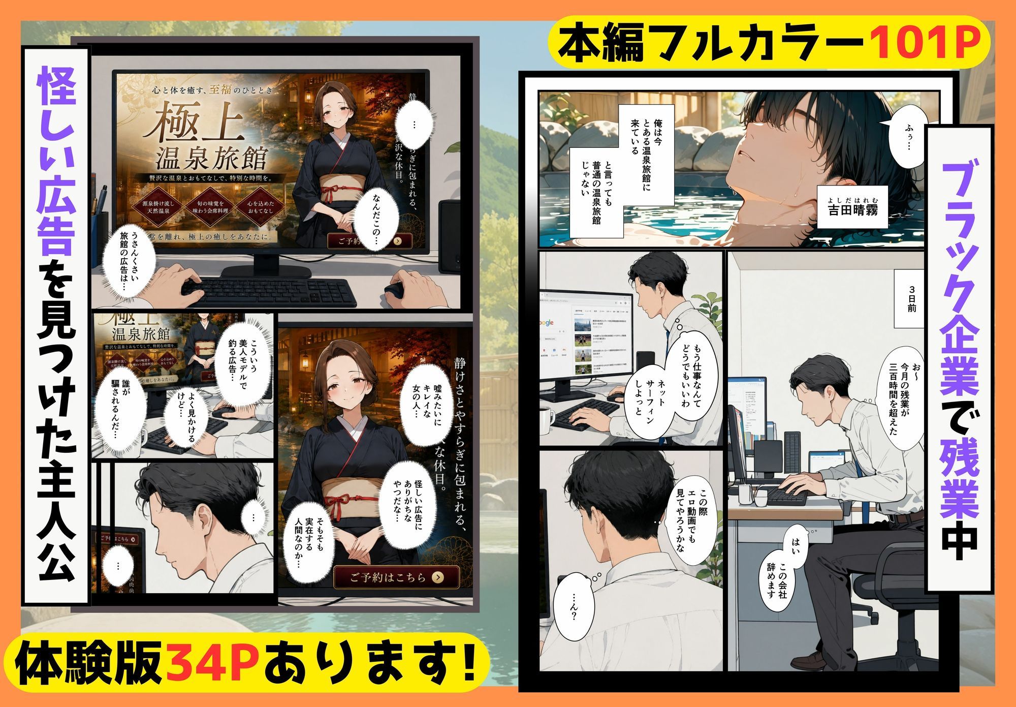 社畜の俺が、温泉旅館でギャル仲居×若女将のご奉仕ハーレムに！？ サンプル2ページ目