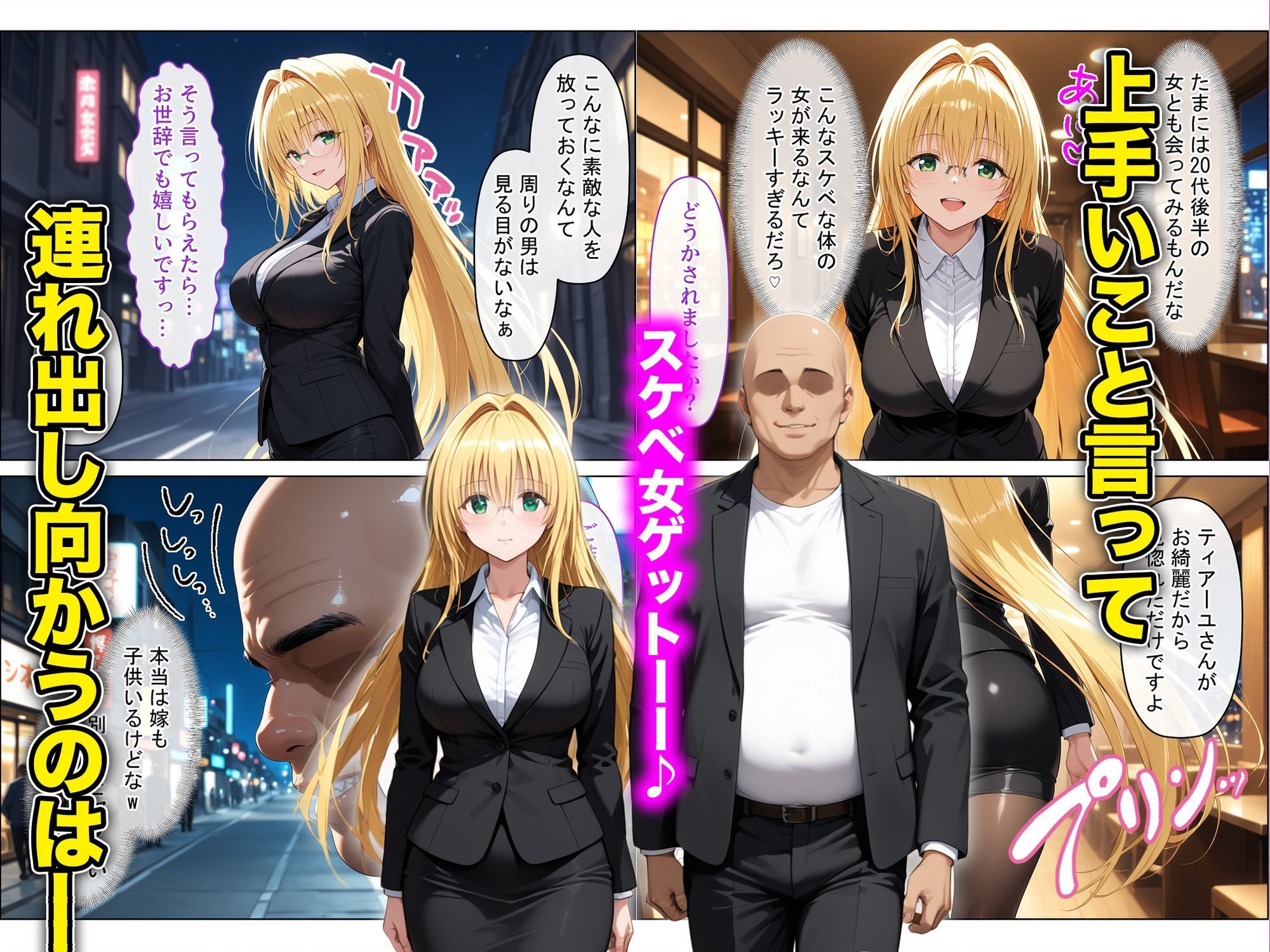 放課後、彼女たちはパパと会う〜チン媚び下品交尾〜欲しがり金髪巨乳ドジっ子教師、金と性欲に溺れる サンプル2ページ目