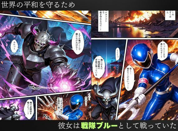 戦隊ブルー悪堕ち〜戦隊ピンクに騙されて身に着けた魔装で変身ヒロインは闇堕ちしてしまう…〜 サンプル1ページ目