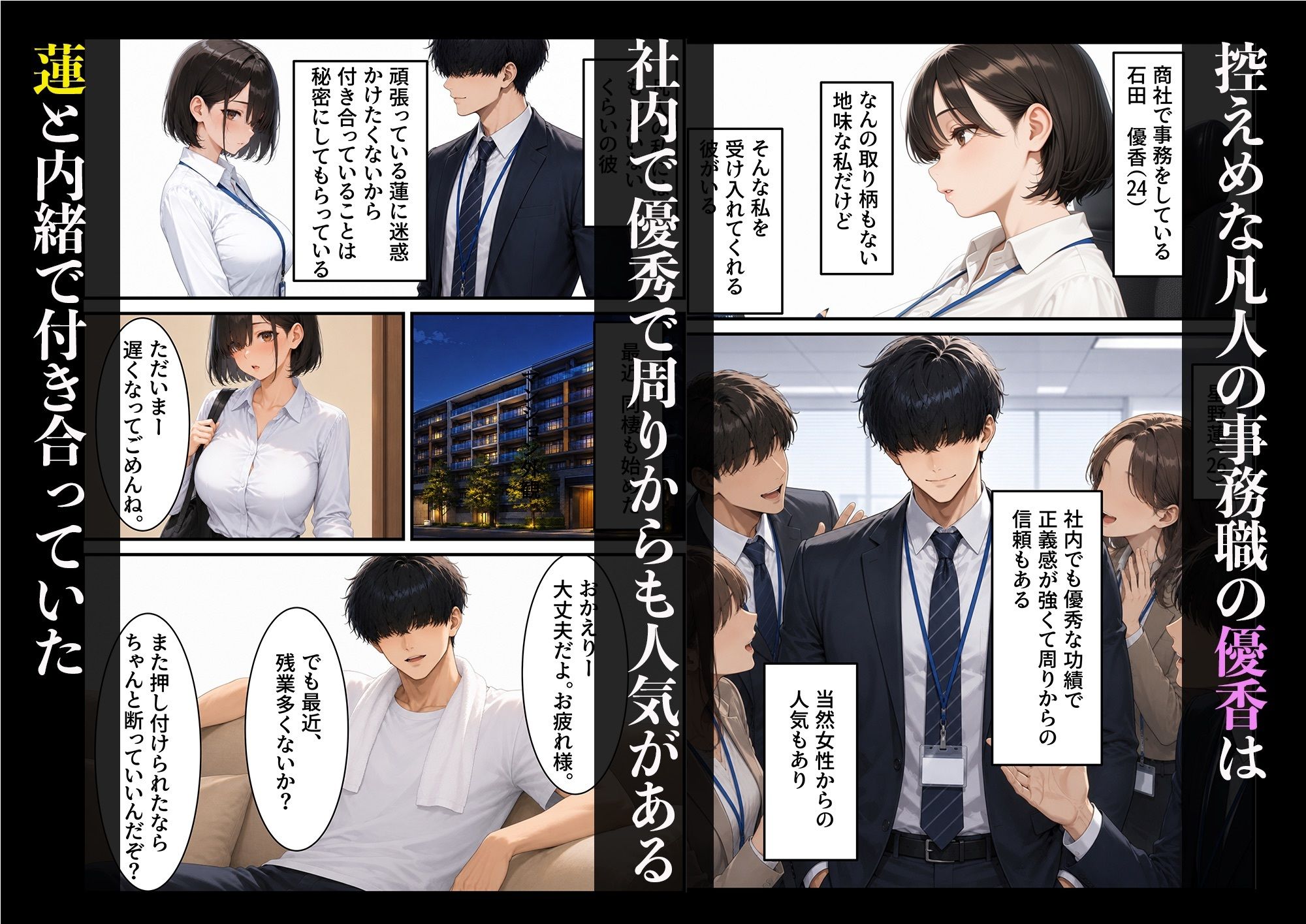 内緒で社内恋愛していた気弱な彼女がキモデブ上司からNTR肉便器になっていた話 サンプル1ページ目