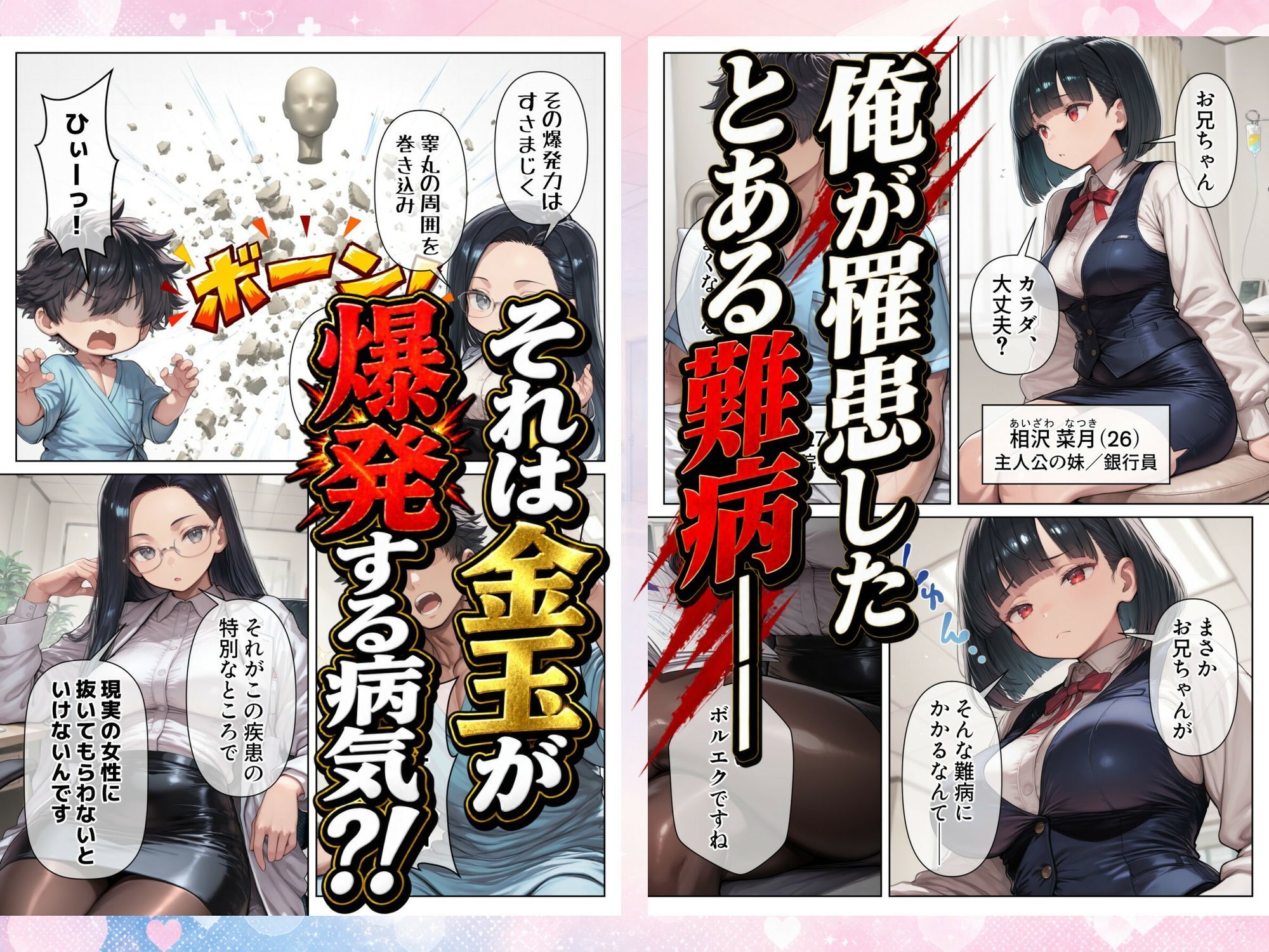 シコシコしてもらわないと金玉が爆発する病気  〜美人ナースたちによる濃厚搾精治療〜 サンプル1ページ目